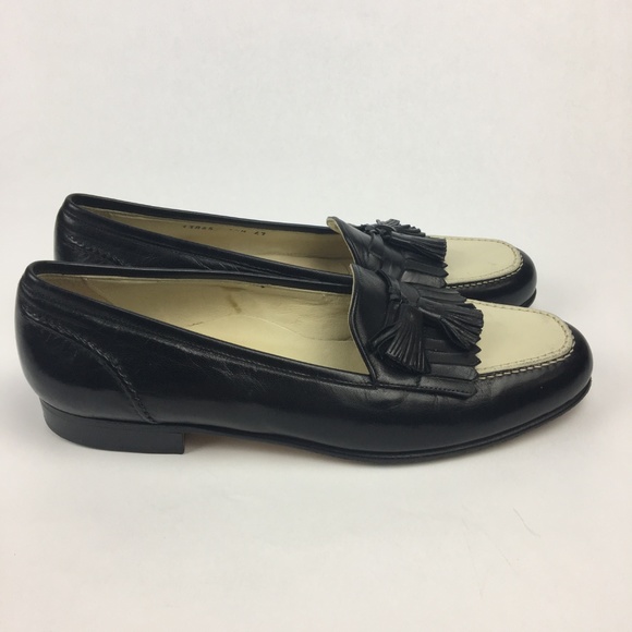 cole haan black and white loafers